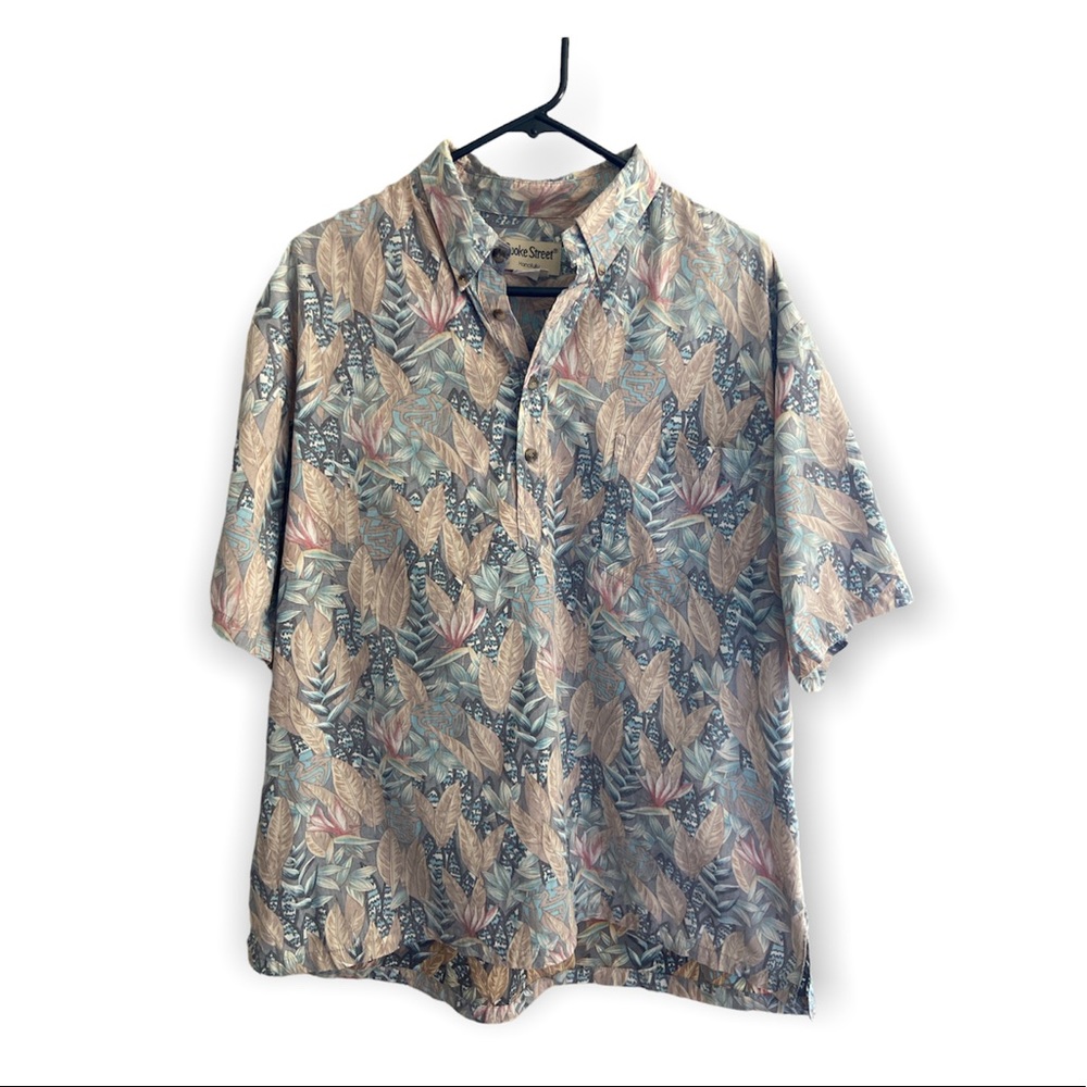 Cooke Street Honolulu Gray Floral Aloha Hawaiian Shirt